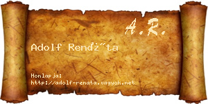 Adolf Renáta névjegykártya